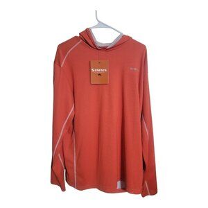 Simms Hoodie Men L Chili Waypoint SolarFlex UPF50 Light Performance Fishing